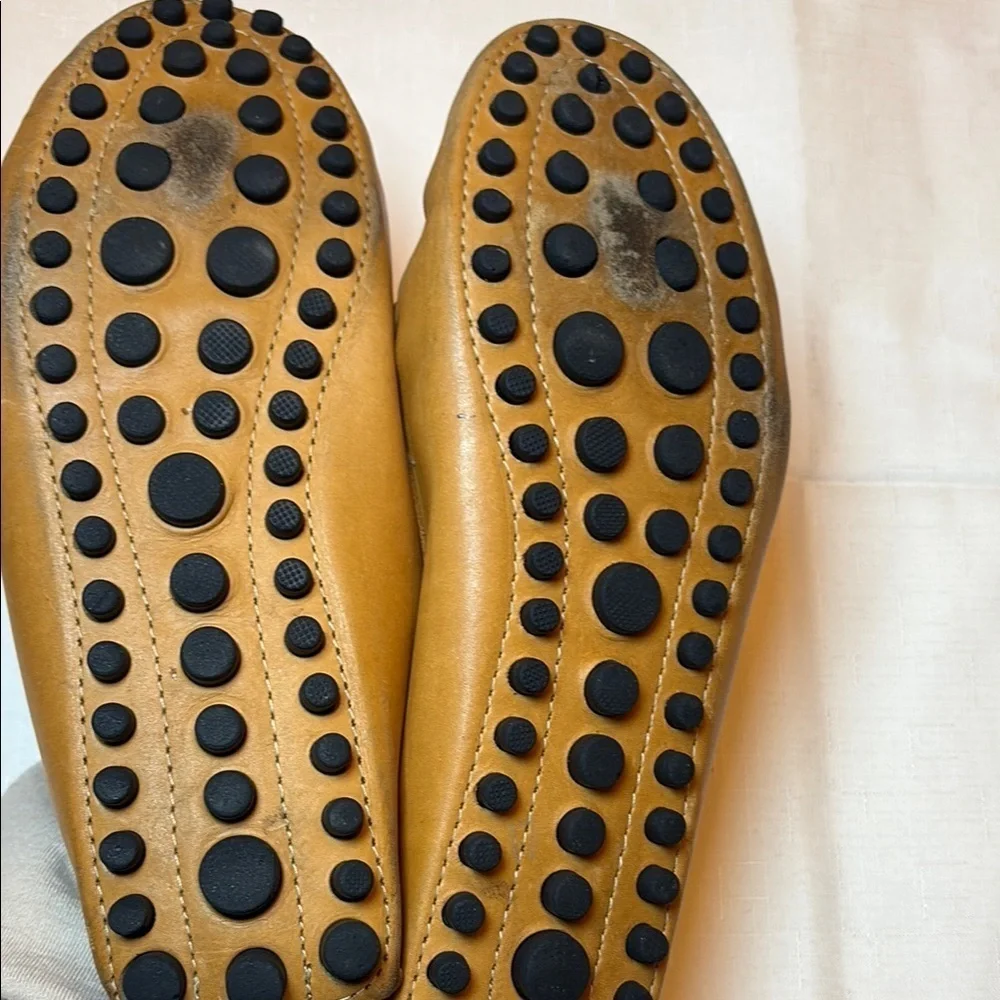 📪 Mercanti Fiorentini Tan Leather Flats with Horsebit Detail